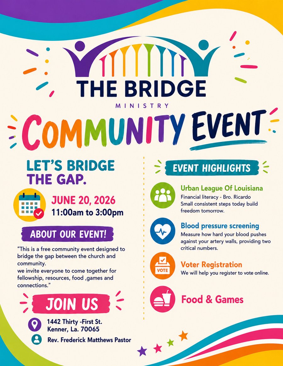 Let’s Bridge the Gap Community Event, June 20, 2026