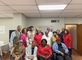 Seniors gathered in the fellowship hall